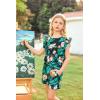 Arshiner Girls Shorts Sets 2 Pieces Outfits Twist Front Ruffle Sleeve T-Shirts and Shorts With Pockets Cute Clothes Sets(Blue Floral)