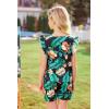 Arshiner Girls Shorts Sets 2 Pieces Outfits Twist Front Ruffle Sleeve T-Shirts and Shorts With Pockets Cute Clothes Sets(Blue Floral)