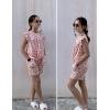 Arshiner Girls Shorts Sets 2 Pieces Outfits Twist Front Ruffle Sleeve T-Shirts and Shorts With Pockets Cute Clothes Sets(Orange Floral Print)