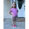 Arshiner Girls Shorts Sets 2 Pieces Outfits Twist Front Ruffle Sleeve T-Shirts and Shorts With Pockets Cute Clothes Sets(Purple)