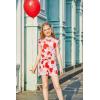 Arshiner Girls Shorts Sets 2 Pieces Outfits Twist Front Ruffle Sleeve T-Shirts and Shorts With Pockets Cute Clothes Sets(Red Heart)