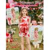 Arshiner Girls Shorts Sets 2 Pieces Outfits Twist Front Ruffle Sleeve T-Shirts and Shorts With Pockets Cute Clothes Sets(Red Heart)