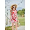 Arshiner Girls Shorts Sets 2 Pieces Outfits Twist Front Ruffle Sleeve T-Shirts and Shorts With Pockets Cute Clothes Sets(Red Heart)