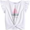Arshiner Girls Shorts Sets 2 Pieces Outfits Twist Front Ruffle Sleeve T-Shirts and Shorts With Pockets Cute Clothes Sets(Summer)