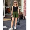 Arshiner Girls Summer 2 Piece Outfit Sleeveless Top and Paperbag Waist Shorts with Pockets Kids Shorts Set Ages 5-13(Army Green)
