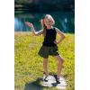 Arshiner Girls Summer 2 Piece Outfit Sleeveless Top and Paperbag Waist Shorts with Pockets Kids Shorts Set Ages 5-13(Army Green)