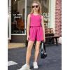 Arshiner Girls Summer 2 Piece Outfit Sleeveless Top and Paperbag Waist Shorts with Pockets Kids Shorts Set Ages 5-13(Hot Pink)