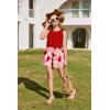 Arshiner Girls Summer 2 Piece Outfit Sleeveless Top and Paperbag Waist Shorts with Pockets Kids Shorts Set Ages 5-13(Love)