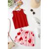 Arshiner Girls Summer 2 Piece Outfit Sleeveless Top and Paperbag Waist Shorts with Pockets Kids Shorts Set Ages 5-13(Love)