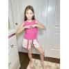 Arshiner Girls Summer 2 Piece Outfit Sleeveless Top and Paperbag Waist Shorts with Pockets Kids Shorts Set Ages 5-13(Pink Stripe)