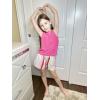 Arshiner Girls Summer 2 Piece Outfit Sleeveless Top and Paperbag Waist Shorts with Pockets Kids Shorts Set Ages 5-13(Pink Stripe)