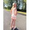 Arshiner Girls Summer Clothes 2 Piece Ruffle Trimmed Sleeveless Tank Top and High Waist Shorts with Pockets Clothing Sets(Flower_pink)