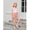 Arshiner Girls Summer Clothes 2 Piece Ruffle Trimmed Sleeveless Tank Top and High Waist Shorts with Pockets Clothing Sets(Flower_pink)