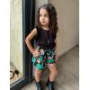 Arshiner Girls Summer Clothes 2 Piece Ruffle Trimmed Sleeveless Tank Top and High Waist Shorts with Pockets Clothing Sets(Hawaii Style)