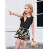 Arshiner Girls Summer Clothes 2 Piece Ruffle Trimmed Sleeveless Tank Top and High Waist Shorts with Pockets Clothing Sets(Hawaii Style)