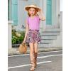 Arshiner Girls Summer Clothes 2 Piece Ruffle Trimmed Sleeveless Tank Top and High Waist Shorts with Pockets Clothing Sets(Purple_flower)
