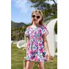 Arshiner Girls Summer Jumpsuits Tie Back Off Shoulder Short Sleeve One Piece Rompers Ruffle Smocked Casual Shorts Outfits(Butterfly Pattern)