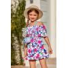 Arshiner Girls Summer Jumpsuits Tie Back Off Shoulder Short Sleeve One Piece Rompers Ruffle Smocked Casual Shorts Outfits(Butterfly Pattern)