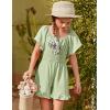 Arshiner Girls Summer Jumpsuits Tie Back Off Shoulder Short Sleeve One Piece Rompers Ruffle Smocked Casual Shorts Outfits(Light Green)