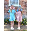 Arshiner Girls Summer Jumpsuits Tie Back Off Shoulder Short Sleeve One Piece Rompers Ruffle Smocked Casual Shorts Outfits(Pink)