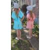 Arshiner Girls Summer Jumpsuits Tie Back Off Shoulder Short Sleeve One Piece Rompers Ruffle Smocked Casual Shorts Outfits(Pink)