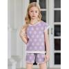 Arshiner Girls Summer Outfits 2 Piece Clothes Color Block Drop Shoulder Sleeve Top and Casual Short Sets Activewear(Purple-floral)