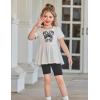Arshiner Girls Summer Outfits Short Sleeve Ruffle Hem Top and Biker Shorts Set Girl Clothes 6-14 Years(Black/White)