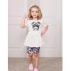 Arshiner Girls Summer Outfits Short Sleeve Ruffle Hem Top and Biker Shorts Set Girl Clothes 6-14 Years(Camo)