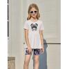 Arshiner Girls Summer Outfits Short Sleeve Ruffle Hem Top and Biker Shorts Set Girl Clothes 6-14 Years(Camo)