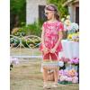 Arshiner Girls Summer Outfits Short Sleeve Ruffle Hem Top and Biker Shorts Set Girl Clothes 6-14 Years(Pink Tie Dye)