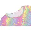 Arshiner Girls Summer Outfits Short Sleeve Ruffle Hem Top and Biker Shorts Set Girl Clothes 6-14 Years(Rainbow Leopard)