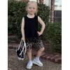 Arshiner Girls Summer Outfits Sleeveless Fringe Tank Top and Elastic Waist Pocketed Shorts Set Girl Clothes 6-14 Years(Leopard)