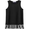 Arshiner Girls Summer Outfits Sleeveless Fringe Tank Top and Elastic Waist Pocketed Shorts Set Girl Clothes 6-14 Years(Leopard)