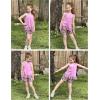 Arshiner Girls Summer Outfits Sleeveless Fringe Tank Top and Elastic Waist Pocketed Shorts Set Girl Clothes 6-14 Years(Purple Floral)