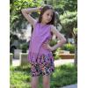 Arshiner Girls Summer Outfits Sleeveless Fringe Tank Top and Elastic Waist Pocketed Shorts Set Girl Clothes 6-14 Years(Purple Floral)