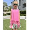 Arshiner Girls Summer Outfits Sleeveless Fringe Tank Top and Elastic Waist Pocketed Shorts Set Girl Clothes 6-14 Years(Rainbow Stripe)