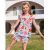 Arshiner Girls Summer Shorts Sets Cap Sleeve Top and Elastic Waist Pocketed Shorts Outfit 2 Piece Clothing Set(Blue/Pink Floral)