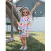 Arshiner Girls Summer Shorts Sets Cap Sleeve Top and Elastic Waist Pocketed Shorts Outfit 2 Piece Clothing Set(Blue/Pink Floral)