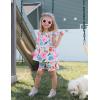 Arshiner Girls Summer Shorts Sets Cap Sleeve Top and Elastic Waist Pocketed Shorts Outfit 2 Piece Clothing Set(Blue/Pink Floral)