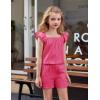 Arshiner Girls Summer Shorts Sets Cap Sleeve Top and Elastic Waist Pocketed Shorts Outfit 2 Piece Clothing Set(Hot Pink)