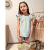 Arshiner Girls Summer Shorts Sets Cap Sleeve Top and Elastic Waist Pocketed Shorts Outfit 2 Piece Clothing Set(Mint Green)
