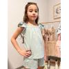 Arshiner Girls Summer Shorts Sets Cap Sleeve Top and Elastic Waist Pocketed Shorts Outfit 2 Piece Clothing Set(Mint Green)