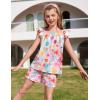 Arshiner Girls Summer Shorts Sets Cap Sleeve Top and Elastic Waist Pocketed Shorts Outfit 2 Piece Clothing Set(Muticolor Floral)