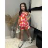 Arshiner Girls Summer Shorts Sets Cap Sleeve Top and Elastic Waist Pocketed Shorts Outfit 2 Piece Clothing Set(Orange Floral)