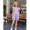 Arshiner Girls Summer Shorts Sets Cap Sleeve Top and Elastic Waist Pocketed Shorts Outfit 2 Piece Clothing Set(Purple)