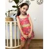 Arshiner Girls Swimsuit 3 Piece Bathing Suits Cute Bikini Tankini Sets Teen Ruffle Swimwear with Cover Up Skirt(Flowers-red)
