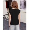 Arshiner Girls T Shirts Cap Sleeves Casual Summer Tops Crewneck Tank Loose Fit Fashion Blouse Tee(Black)