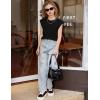Arshiner Girls T Shirts Cap Sleeves Casual Summer Tops Crewneck Tank Loose Fit Fashion Blouse Tee(Black)