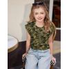 Arshiner Girls T Shirts Cap Sleeves Casual Summer Tops Crewneck Tank Loose Fit Fashion Blouse Tee(Camo)