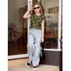 Arshiner Girls T Shirts Cap Sleeves Casual Summer Tops Crewneck Tank Loose Fit Fashion Blouse Tee(Camo)